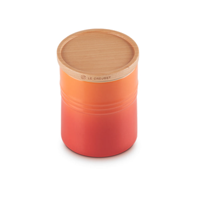 Le Creuset, Le Creuset Stoneware Medium Storage Jar with Wooden Lid - Volcanic, Redber Coffee