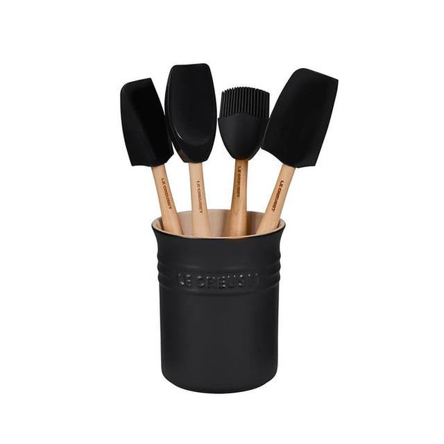 Le Creuset Stoneware Small Utensil Jar - Satin Black