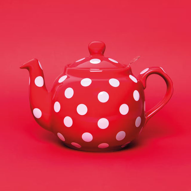 London Pottery, London Pottery Farmhouse 4 Cup Teapot - Red with White Spots, Redber Coffee