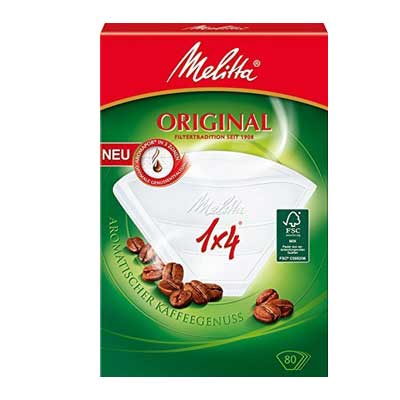 Melitta, Melitta Original Coffee Paper Filters 1 x 4 (80 pcs), Redber Coffee