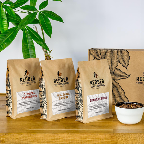 Redber, PREMIUM Coffee Gift Box 3 x 250g & Personalised Gift card, Redber Coffee