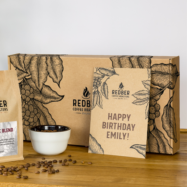 Redber, PREMIUM Coffee Gift Box 3 x 250g & Personalised Gift card, Redber Coffee