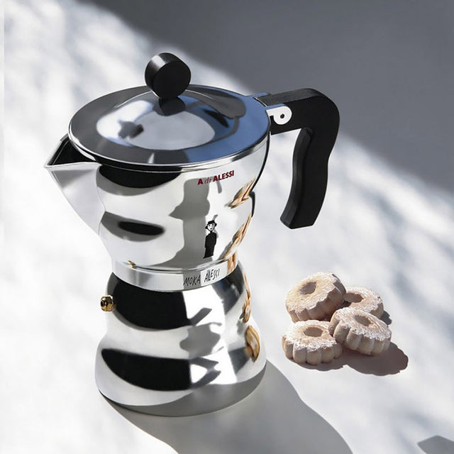 Alessi, Moka Alessi Stove Top Espresso Coffee Maker 3-cup by Alessandro Mendini, Redber Coffee