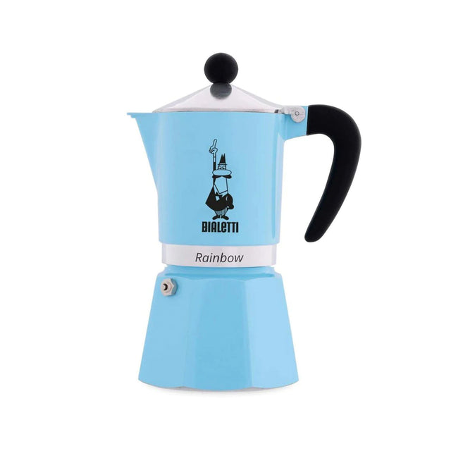 Bialetti, Bialetti Rainbow Aluminium Stovetop Coffee Maker (3 Cup) - Light Blue, Redber Coffee