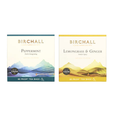 Birchall, Birchall Plant-Based Prism Tea Bags 2x 80pcs Bundle - Lemongrass & Ginger and Peppermint, Redber Coffee