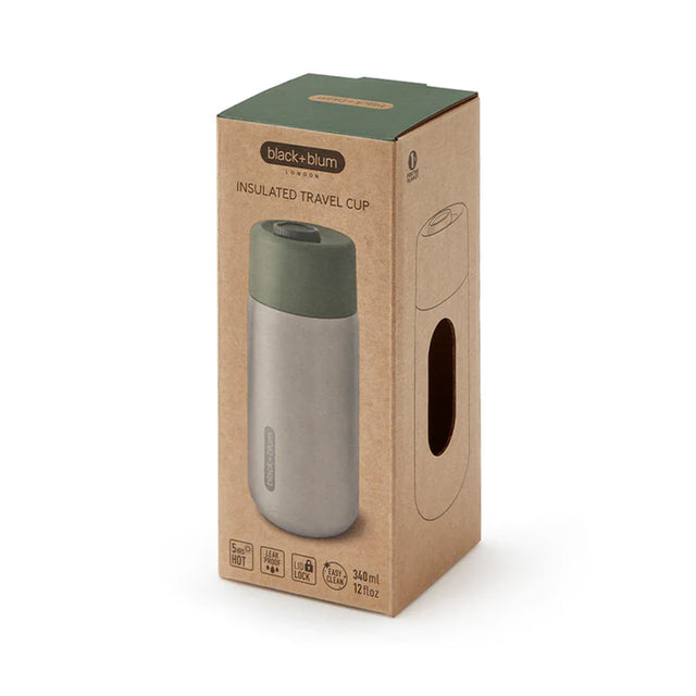 Black+Blum, Black+Blum Insulated 340ml/12oz Travel Cup Stainless Steel - Olive, Redber Coffee