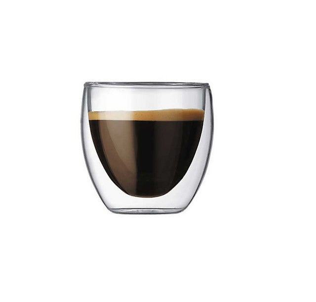 Bodum, Bodum Pavina Set of 2 Double Wall Glasses, 0.08L - 4557-10, Redber Coffee