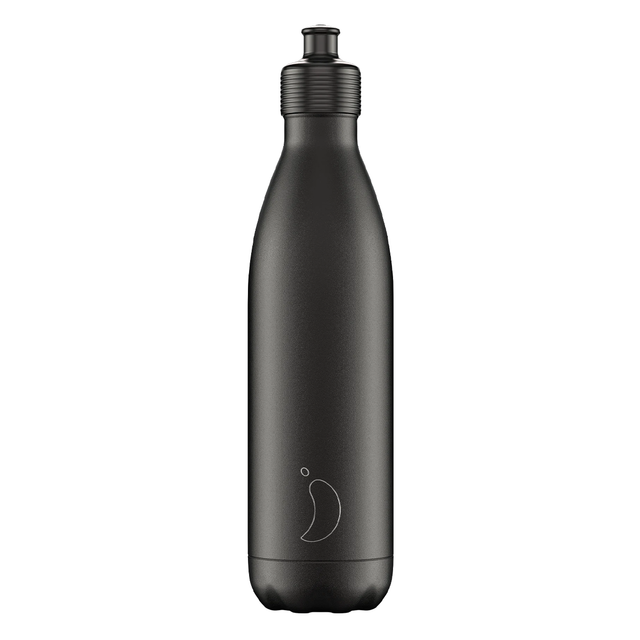 Chilly's, Chilly's Vacuum Insulated Stainless Steel 750ml Sports Drinking Bottle  - Monochrome Black, Redber Coffee