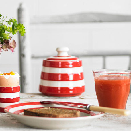 Cornishware, Cornishware Cornish Covered Sugar Bowl - Red, Redber Coffee