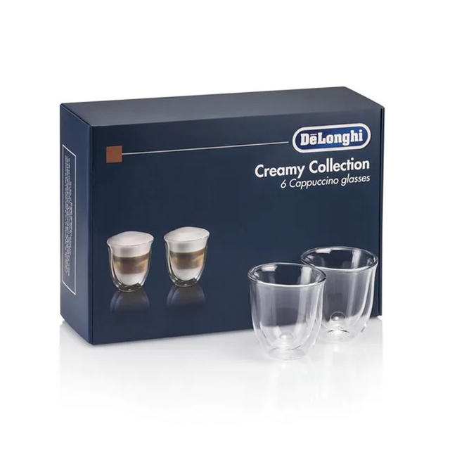 DeLonghi, De'Longhi Creamy Collection, set of 6 Cappuccino glasses, Redber Coffee