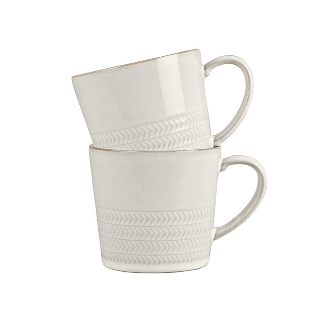 Denby, Denby Natural Canvas Textured Mugs - Set of 2, Redber Coffee