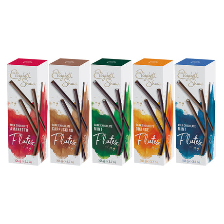 Elizabeth Shaw, Elizabeth Shaw Chocolate Flutes Variety Pack (5 x 105g), Redber Coffee