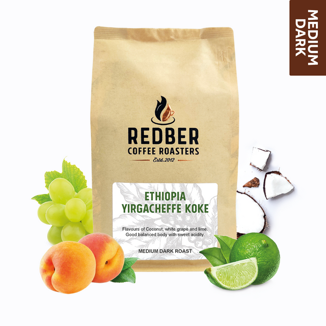 Redber, ETHIOPIA YIRGACHEFFE KOKE - Medium-Dark Roast Coffee, Redber Coffee