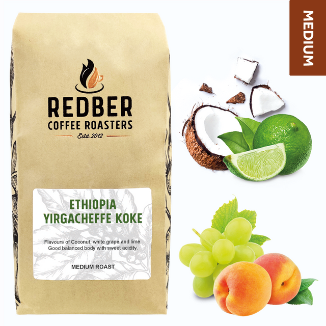 Redber, ETHIOPIA YIRGACHEFFE KOKE - Medium Roast Coffee, Redber Coffee