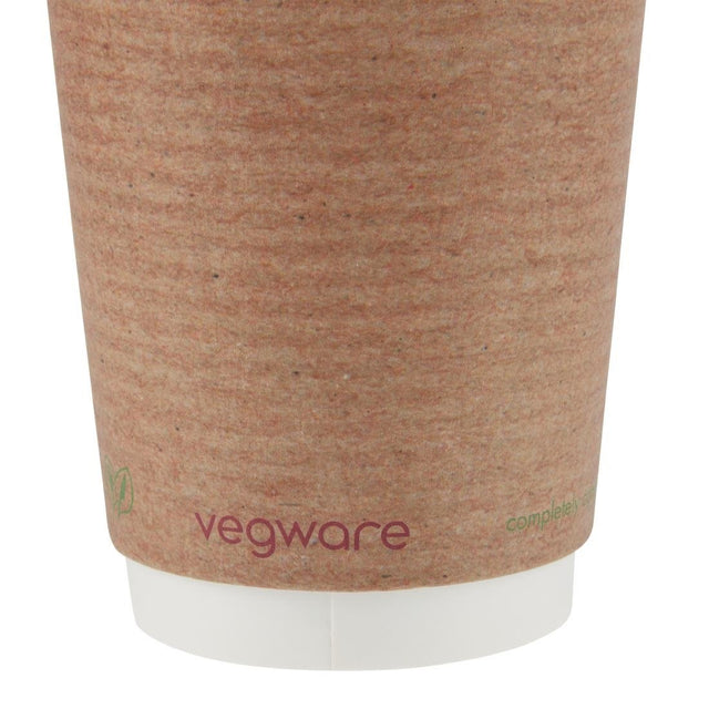 Vegware, Vegware Compostable Coffee Cups Double Wall 340ml / 12oz (Pack of 500), Redber Coffee