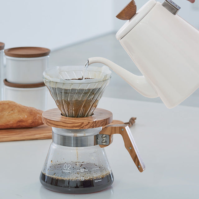 Hario, Hario V60 Glass Coffee Dripper Olive Wood - Size 02, Redber Coffee