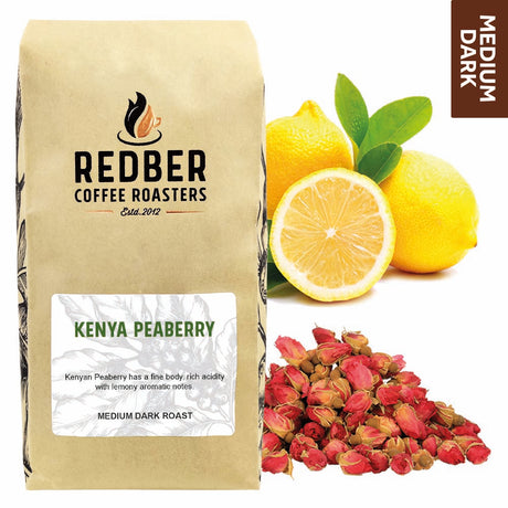 Redber, KENYA PEABERRY - Medium-Dark Roast Coffee, Redber Coffee