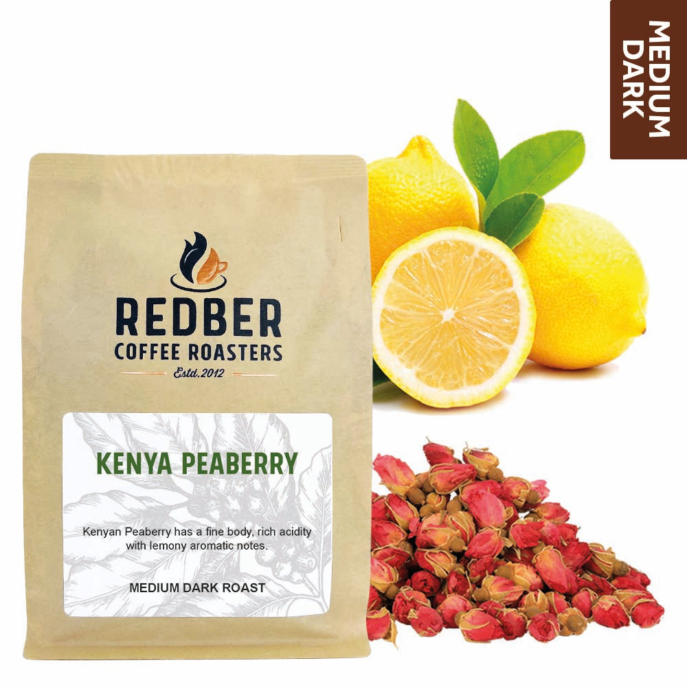 Redber, KENYA PEABERRY - Medium-Dark Roast Coffee, Redber Coffee