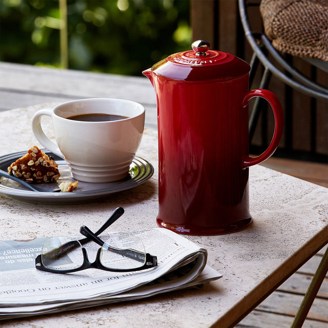 Le Creuset, Le Creuset Stoneware Cafetiere - Cerise, Redber Coffee