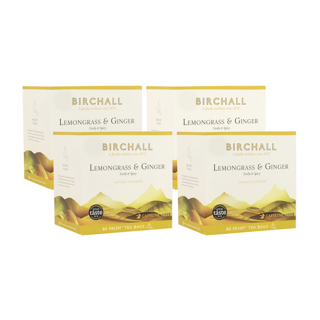 Birchall, Birchall Plant-Based Prism Tea Bags 80pcs - Lemongrass & Ginger, Redber Coffee