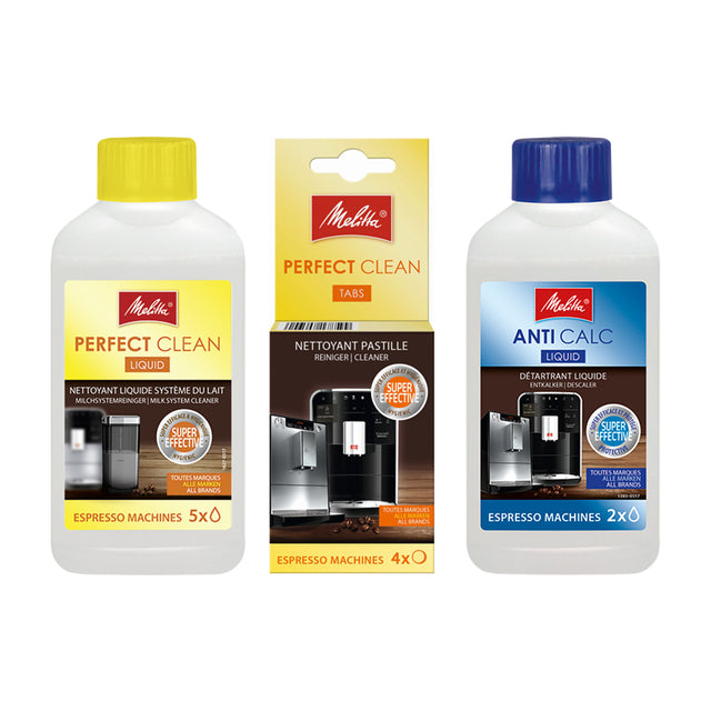 Melitta, Melitta Perfect Clean Liquid Cleaner and Tabs & Anti Calc Espresso Machine Liquid Descaler, Redber Coffee