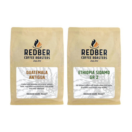 Redber, Cold Brew Coffee Bundle - Guatemala Antigua & Ethiopian Sidamo Medium-Dark, Redber Coffee