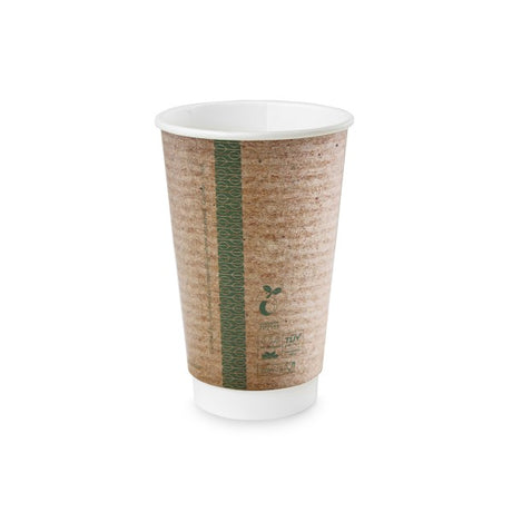 Vegware, Vegware Compostable Coffee Cups Double Wall 455ml / 16oz (Pack of 400), Redber Coffee