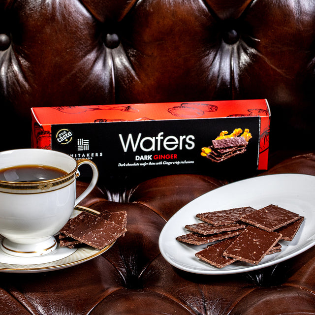 Whitakers, Whitakers Dark Chocolate Ginger Wafer Thins 175g, Redber Coffee