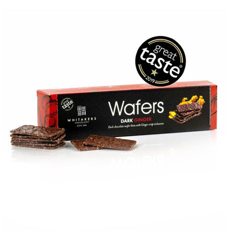 Whitakers, Whitakers Dark Chocolate Ginger Wafer Thins 175g, Redber Coffee