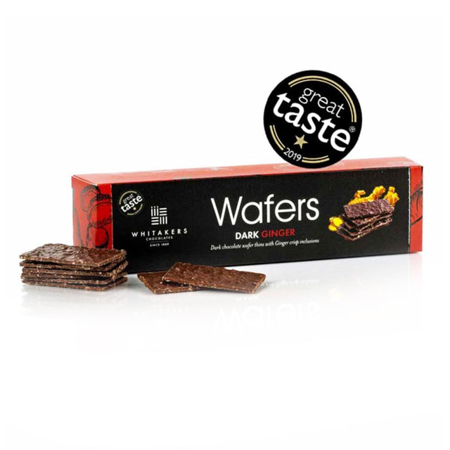 Whitakers, Whitakers Dark Chocolate Ginger Wafer Thins 175g, Redber Coffee