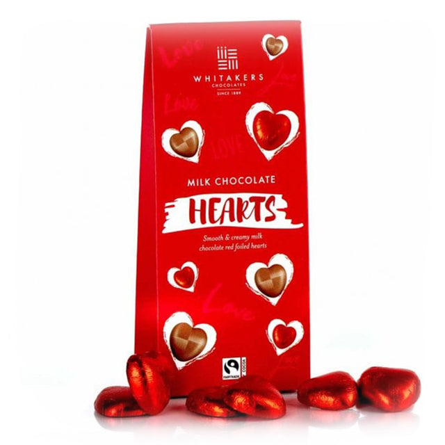 Whitakers, Whitakers Milk Chocolate Hearts Gift Box 125g, Redber Coffee