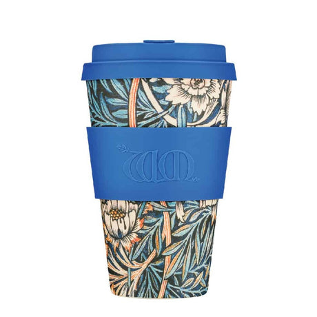 Ecoffee, William Morris Ecoffee Cup Reusable Bamboo Travel Cup 0.4l / 14 oz. - Lily, Redber Coffee